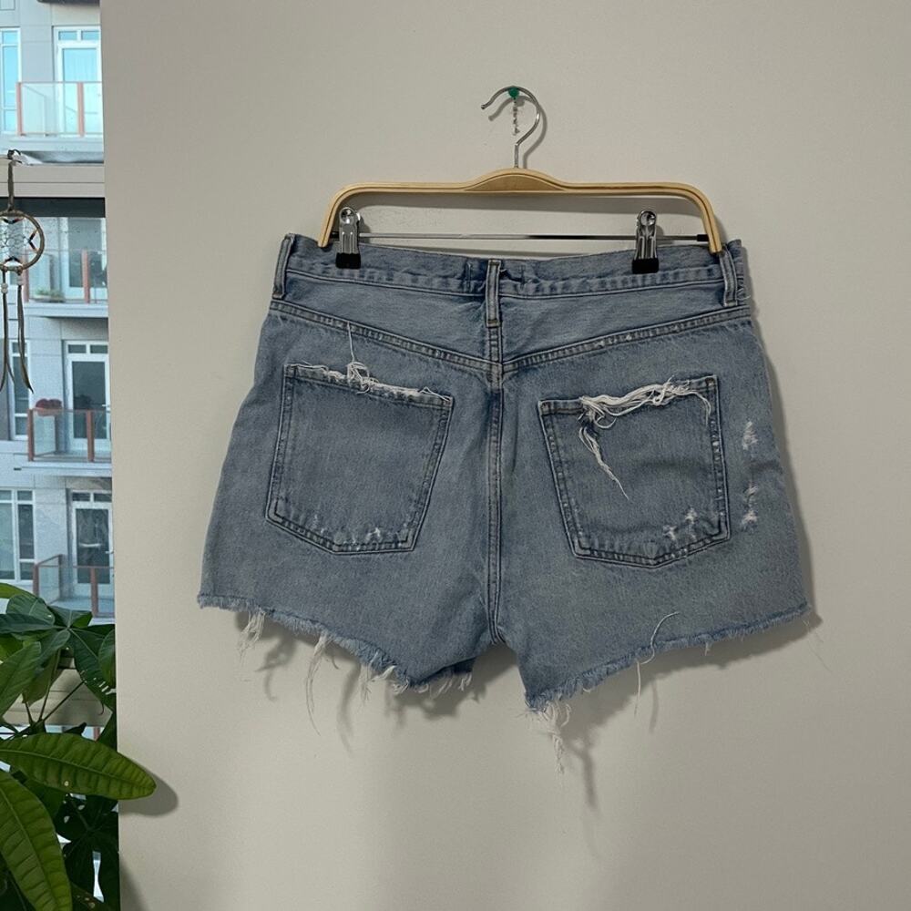 Agolde Dee Distressed Cutoff Denim Shorts Size 31 - Picture 4 of 6